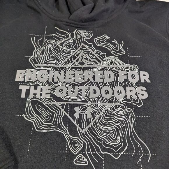 NWT Under Armour boy's Youth Medium size 10/12 Black Hoodie Engineered outdoors - Picture 3 of 4